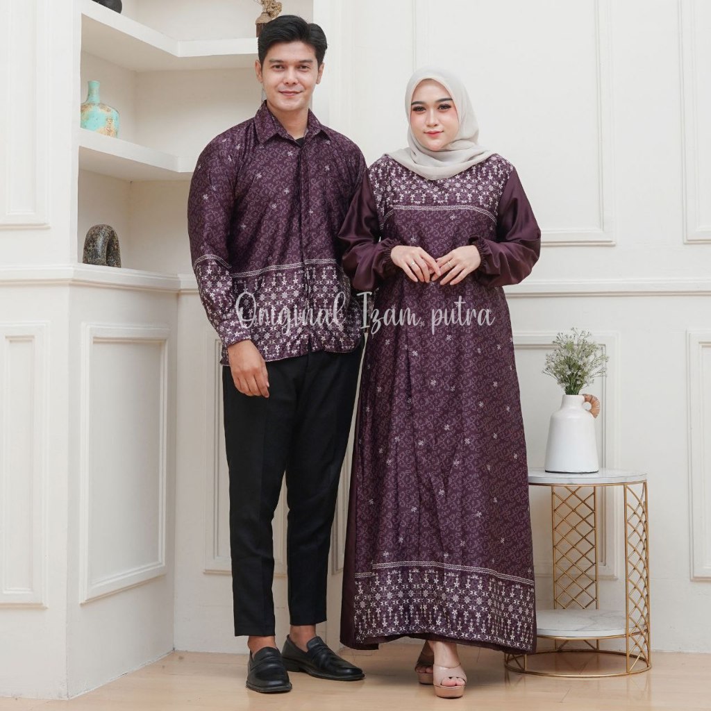 Sarimbit Baju Kembar Pria Wanita Lebaran Lamaran Pasangan Gamis Couple Suami Istri Kondangan Viral P