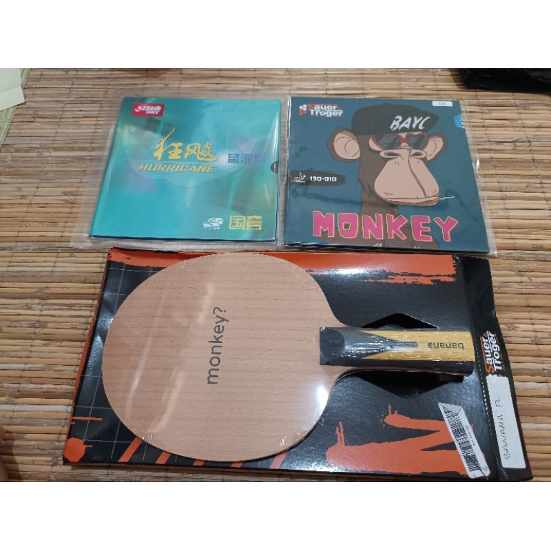 PAKET BATS TENIS MEJA SAUER TROGER BANANA PLUS DHS HURRICANE NASIONAL ORIGINAL