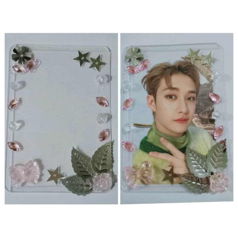 Photocard holder, PC holder KPop, toploader deco cream DIY clear series