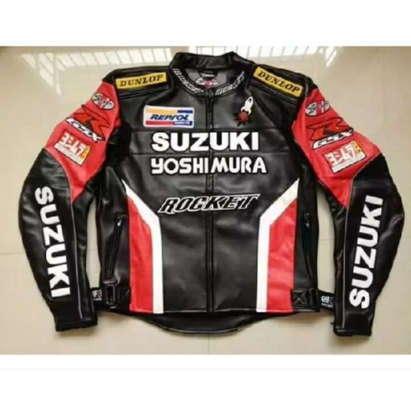 jacket leather suzuki Racing motor Pria