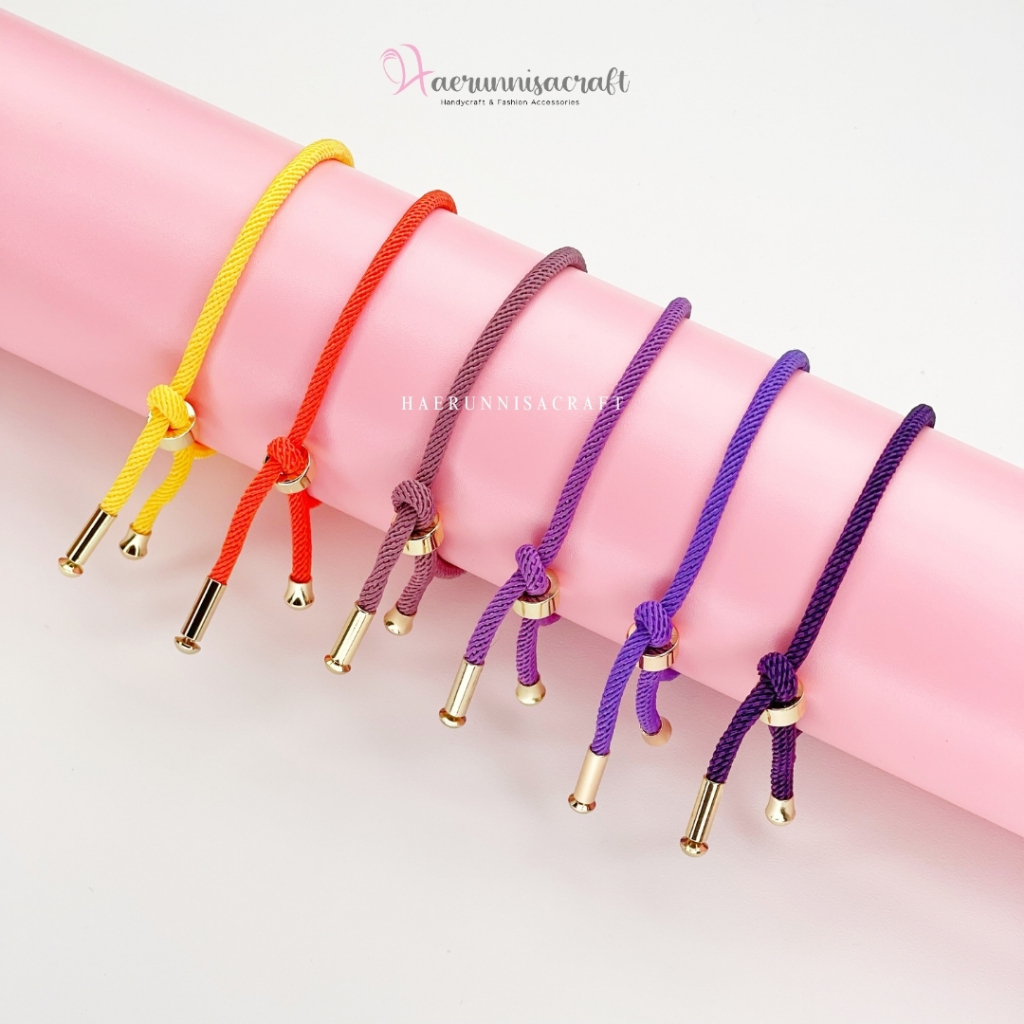 Gelang Tali Serut Hongkong Anak dan dewasa Pandora Import free 2 Karet Stopper