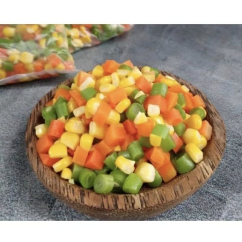 

FRESH MIX VEGETABLE 3 WAYS / SAYUR POTONG CAMPUR WORTEL BUNCIS JAGUNG MANIS 500 GR