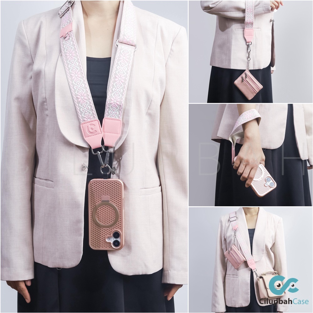 Cilupbah Multi-Function Lanyard Set - Adjustable Lanyard for Phone with Zippered Pouch Wallet / Tali