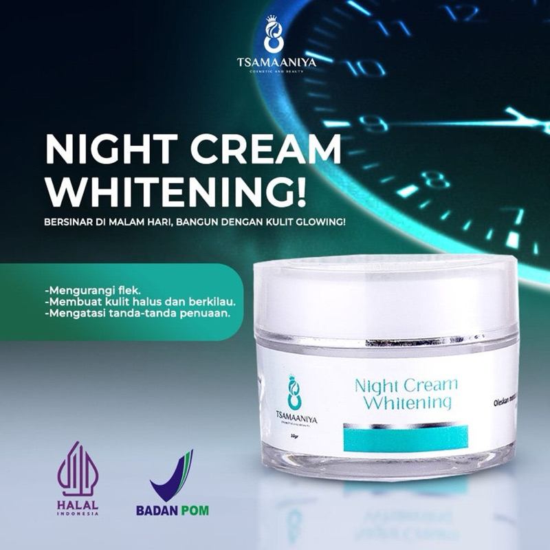 Tsamaaniya NIGHT CREAM WHITENING ALLSKIN paket bundling night cream (cerah bebas flek)