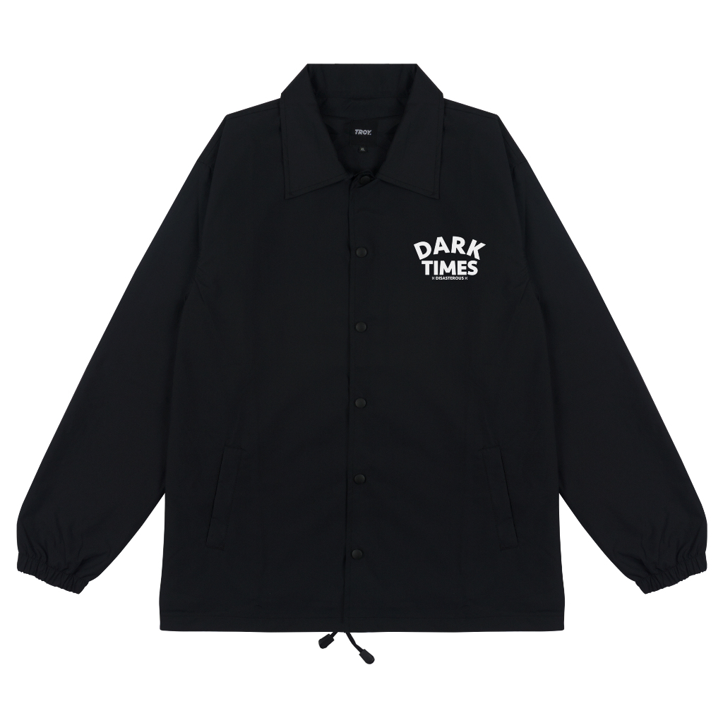 Troy Company Coach Jacket Dark Times Black - Jaket Windbreaker Hitam WN 3120