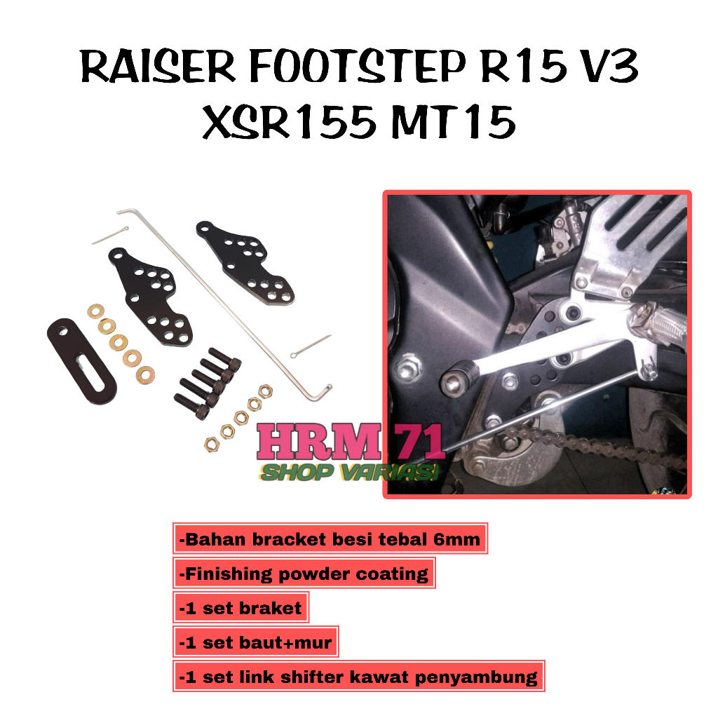 Raiser Footstep Yamaha R15  V3 XSR 155 MT 15 | Peninggi Footstep yamaha R15 V3 XSR 155 MT 15