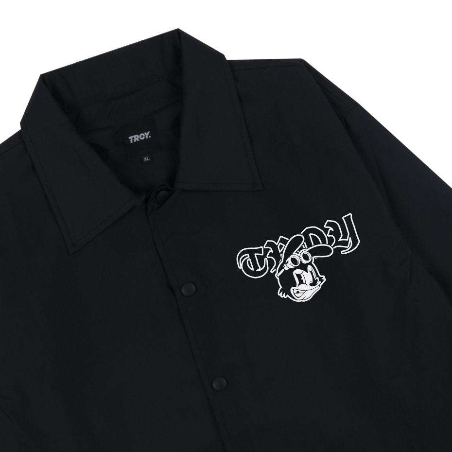 Troy Company Coach Jacket Deutsch Black - Jaket Windbreaker Hitam WN 3123