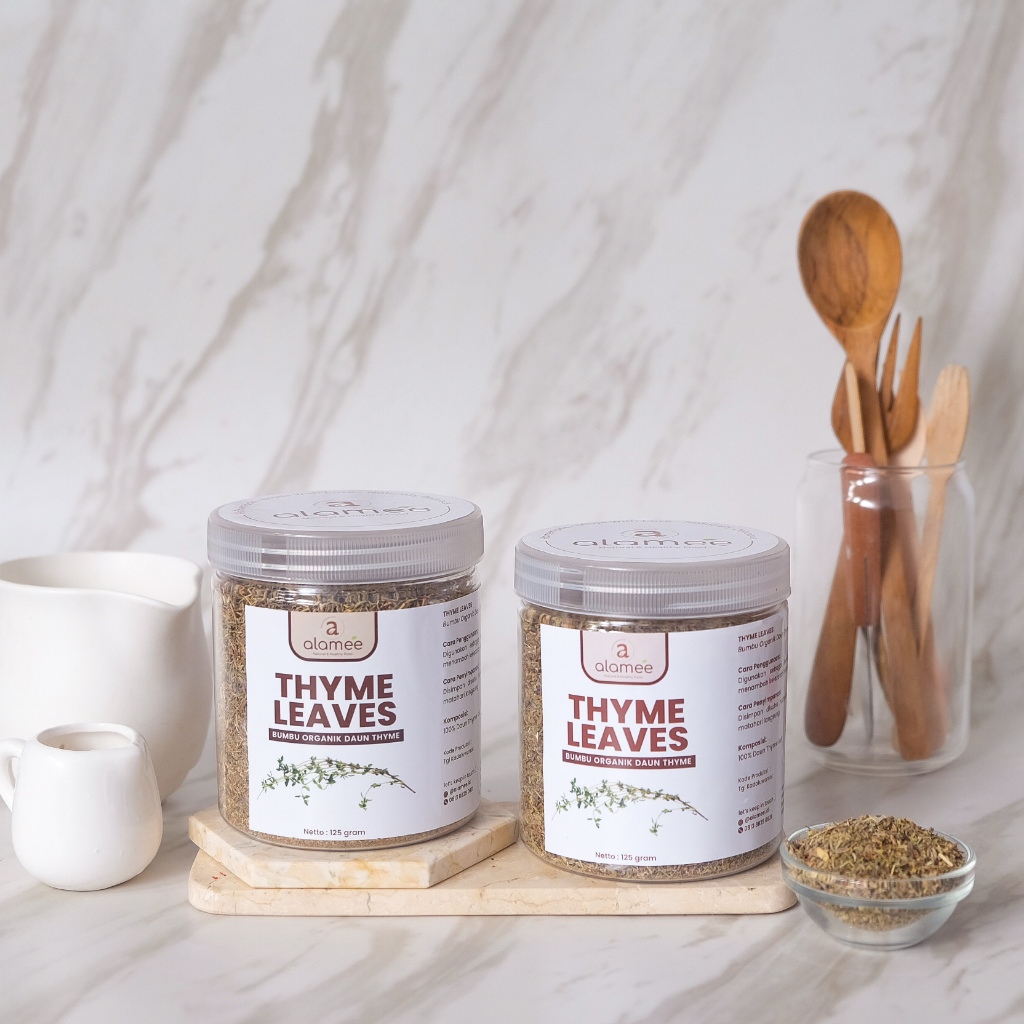 

ALAMEE Thyme Kering Tanpa Campuran Daun Timi Bumbu Dapur Organik Garnish Dried Leaves Murni 125gr