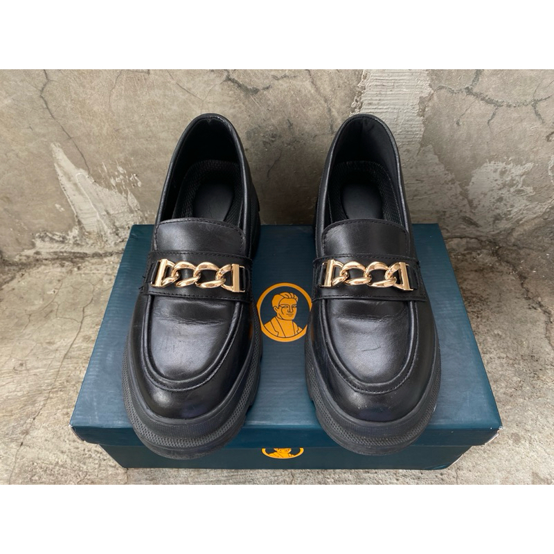 Nappa Milano - Burly Chain Black | Sepatu Wanita Unisex | Oxford Shoes | Chunky Shoes Unisex | Class