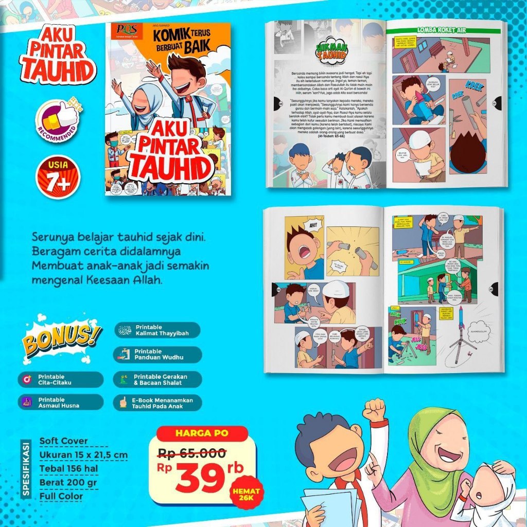 Aku Pintar Tauhid Komik Terus Berbuat Baik Buku Anak Islam FULL COLOR 20 Cerita Seru Penerbit PQS