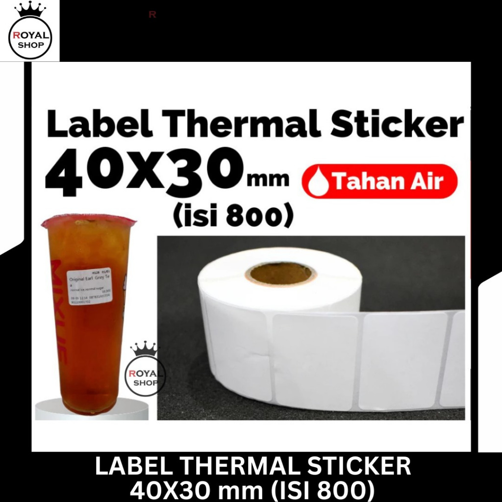 

Label Thermal 40x30mm Kertas Sticker Receipt Printer Barcode Xprinter isi 800 pcs