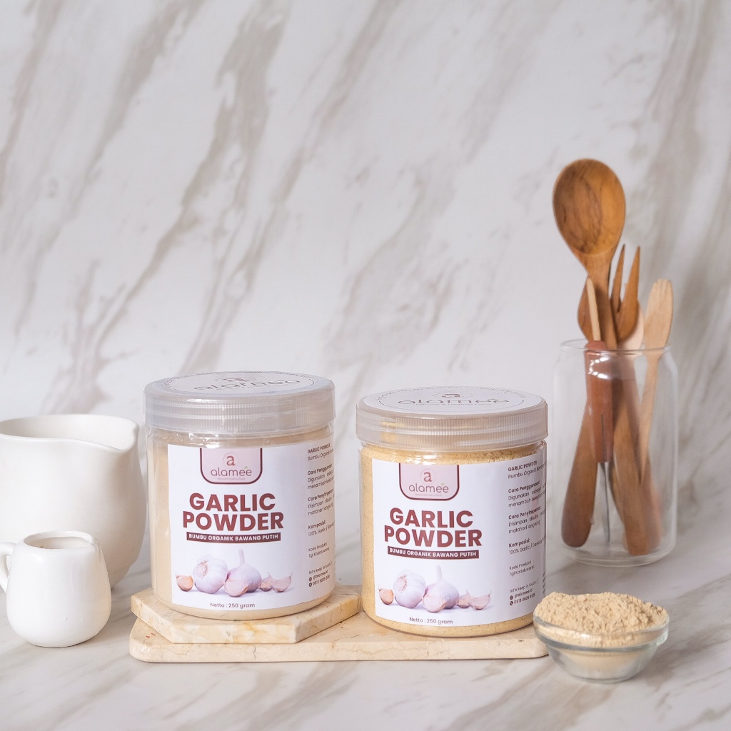 

ALAMEE Bawang Putih Bubuk Garlic Powder Ground Bumbu Dapur Organik Instan Asli Tanpa Campuran 250gr