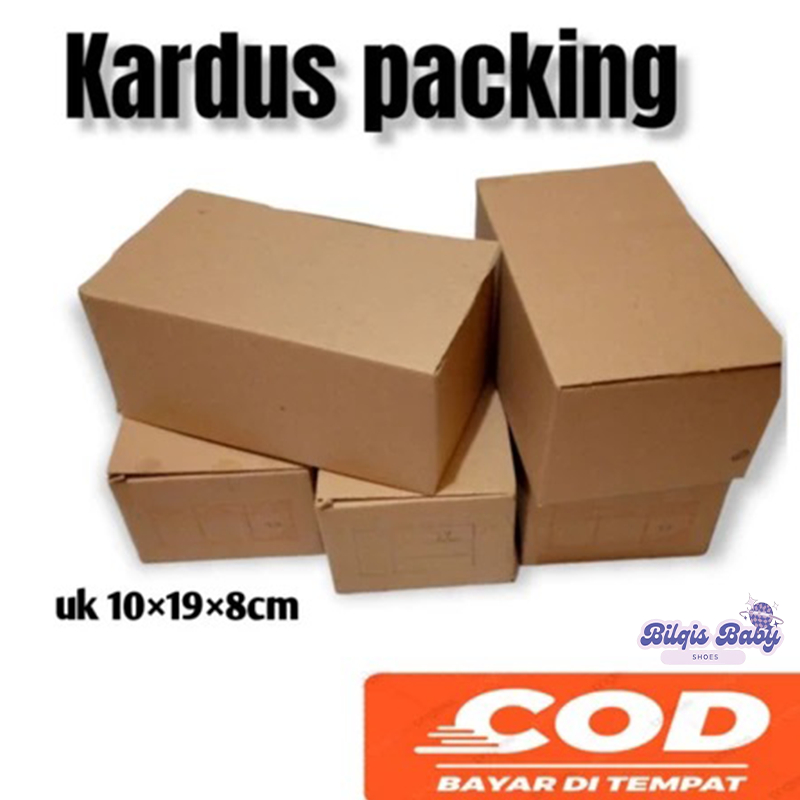 Kardus Packing Uk 10×19×8cm, Kardus Untuk Sepatu Uk22-25 / Dus Sepatu Custom