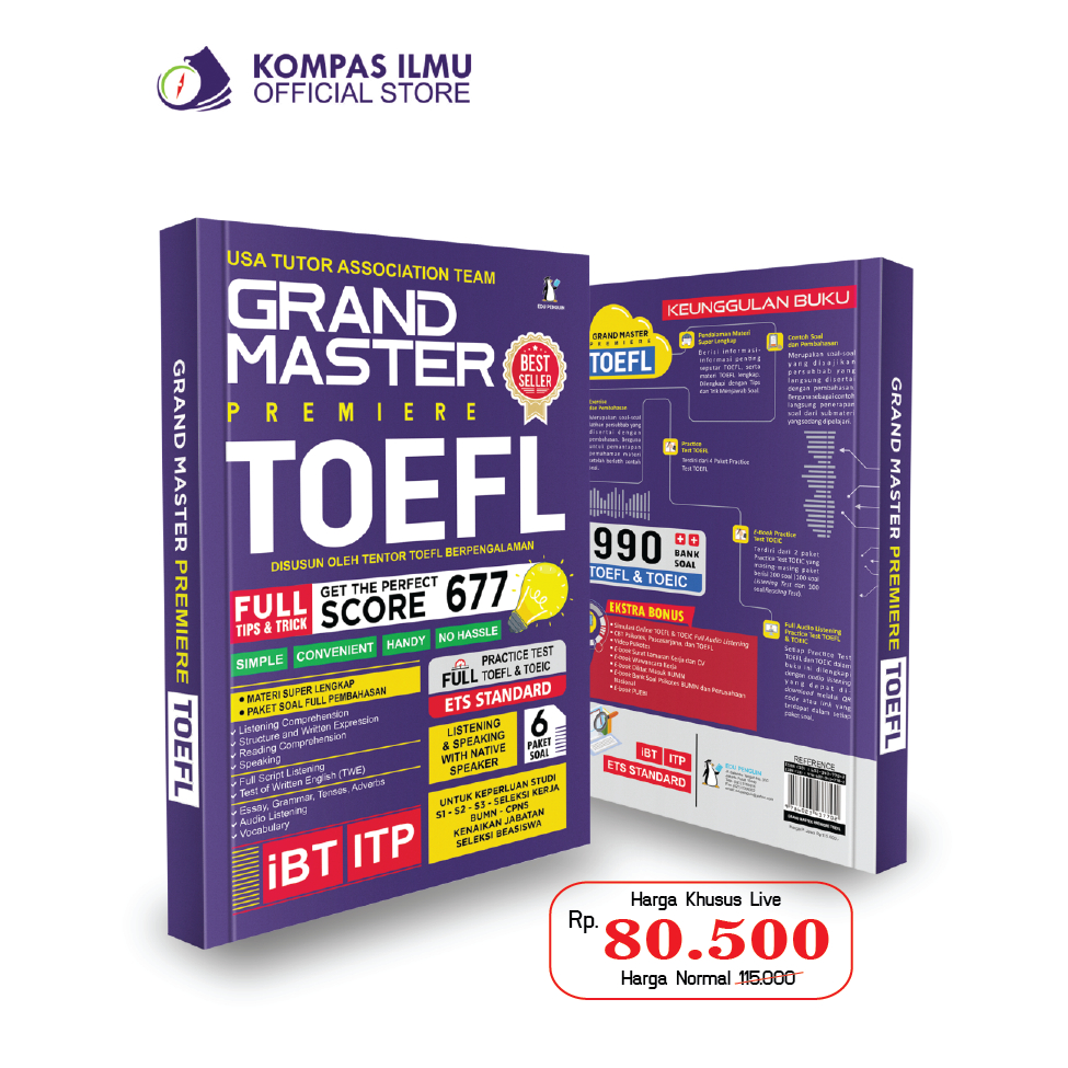 Buku Grand Master Premiere TOEFL ITP iBT Standar ETS