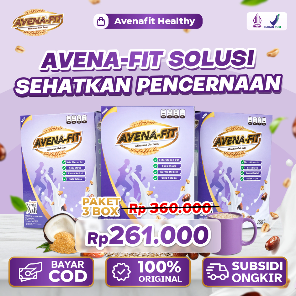 

Avena-Fit Paket 3 Box Minuman Susu Oat Sereal Membantu Mengatasi Masalah Pencernaan dan Menurunkan Kolestrol