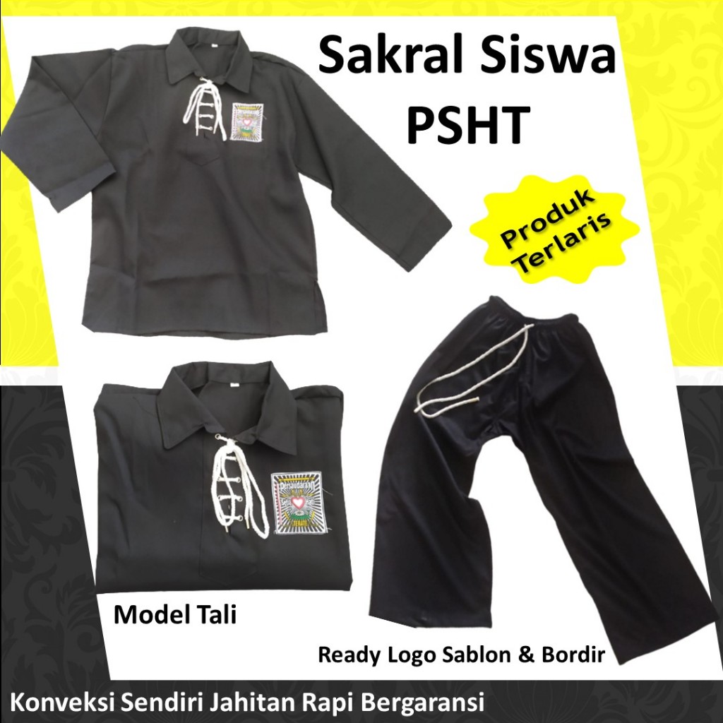 Sakral Siswa PSHT Tali Standart Baju Silat PSHT Lubang Kancing Mata Ayam Anti Karat Awet dan Nyaman