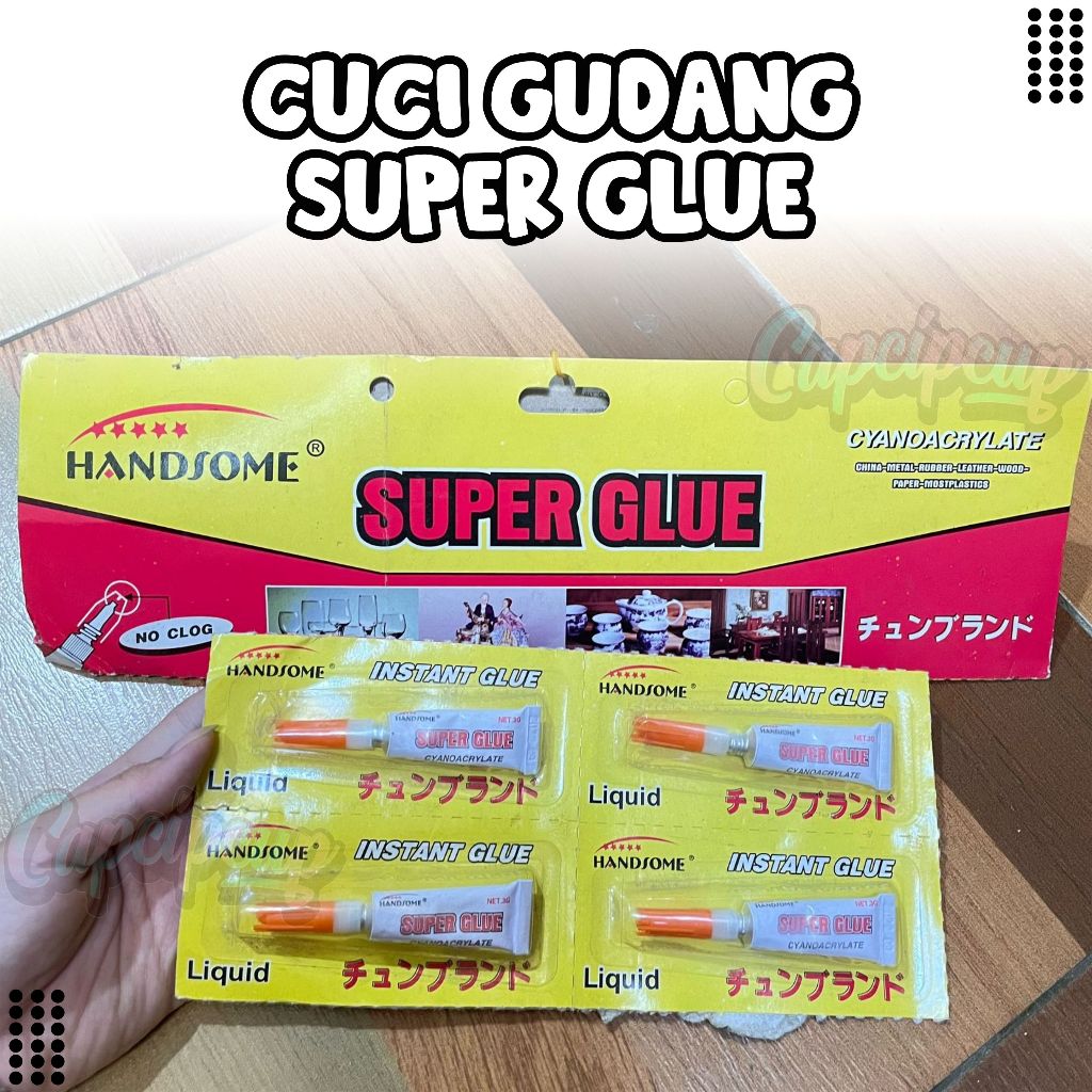 

CUCI GUDANG Lem Power Super Glue Lem Tetes Lem Setan HANDSOME Lembaran Lem Tetes Serbaguna Super Kuat Capcipcup