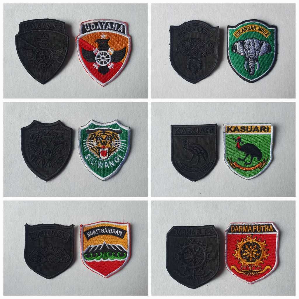 BET/LOGO ATRIBUT TNI KODAM PDH/PDL LENGKAP