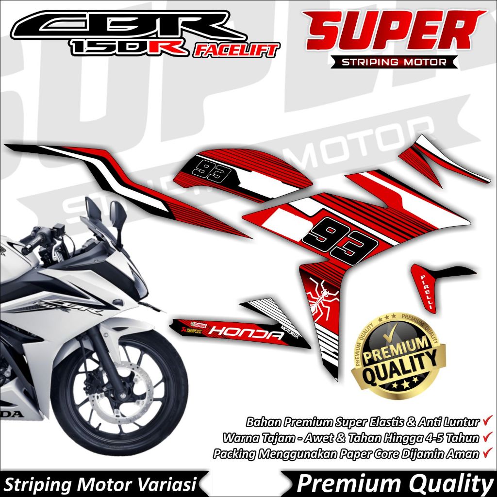 Stiker CBR 150r Facelift Anti Luntur keren Striping CBR 150r Facelift Striping Honda CBR 150r Faceli