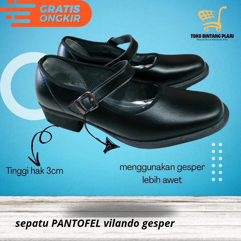 SEPATU PANTOFEL PDH PANTOPEL VILANDO CTC PASKIBRAKA WANITA