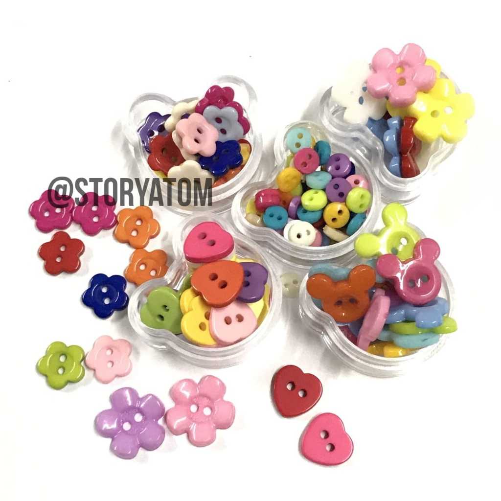 1 LUSIN - KANCING WARNA/KANCING PLASTIK/KANCING HIAS/KANCING BAJU