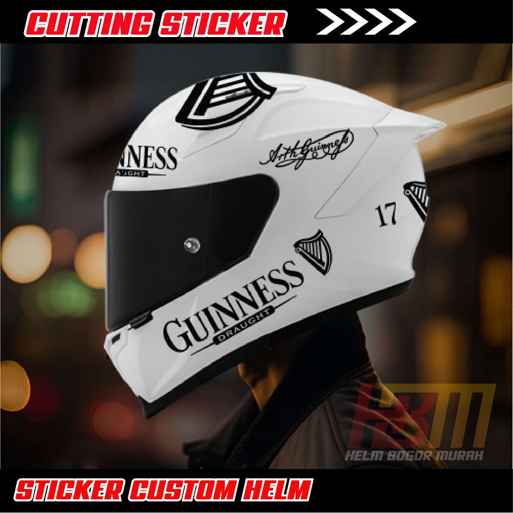 Sticker Cutting Helm Guinness/ Sticker Helmet