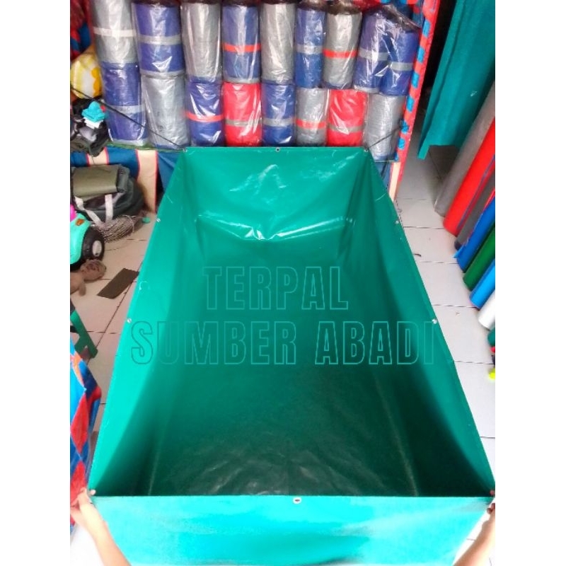 kolam terpal semi karet pcv/orchid 200x100x50 terpal kolam kotak murah