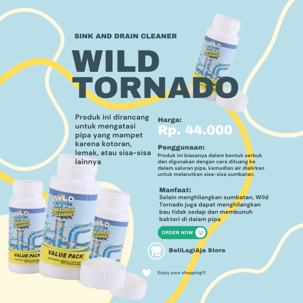 Wild Tornado Pembersih Wastafel - Pelarut Daging Sayuran