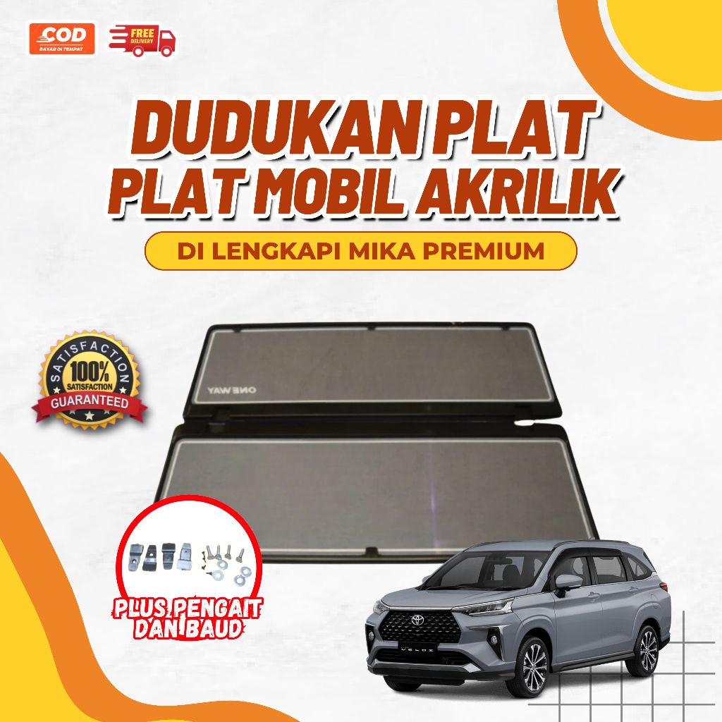 Dudukan Plat Nomor Mobil Akrilik Mika Premium - Cover Plat Nomor Mobil - Tatakan Plat Nomor Mobil