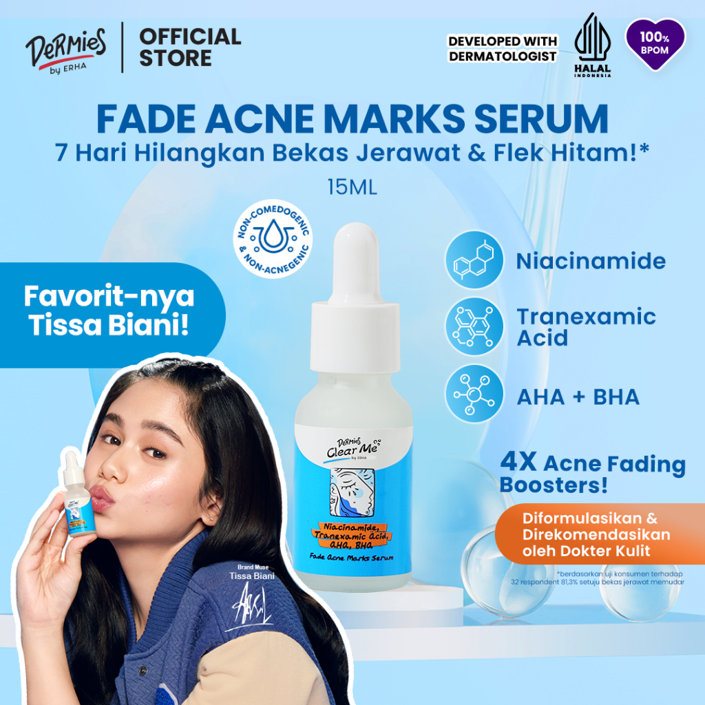DERMIES Clear Me Fade Acne Marks Serum 15ML - Penghilang Bekas Jerawat