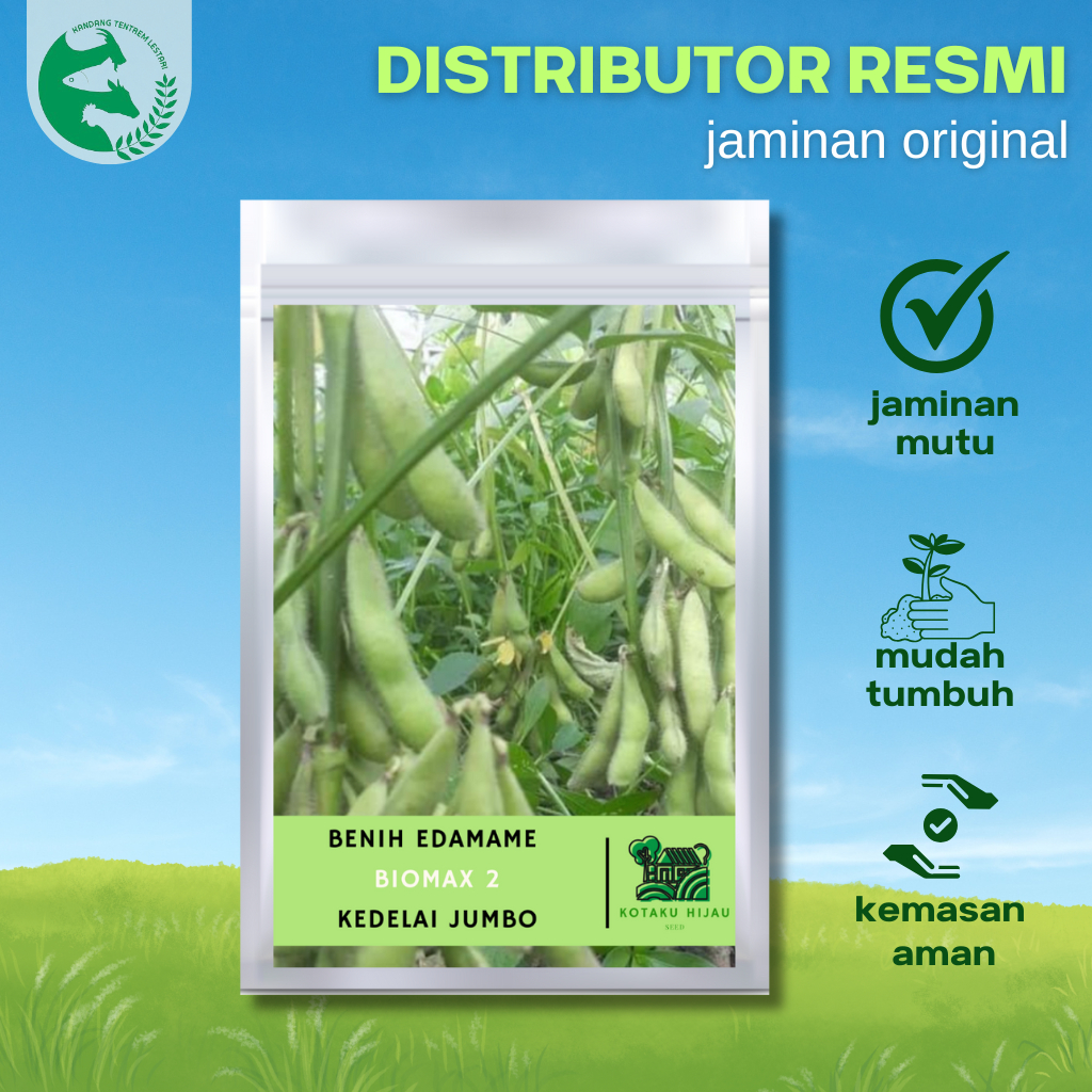Benih Edamame BIOMAX 2 Kotaku Hijau 15 gram Kedelai Jepang Jumbo Lebat Bandel