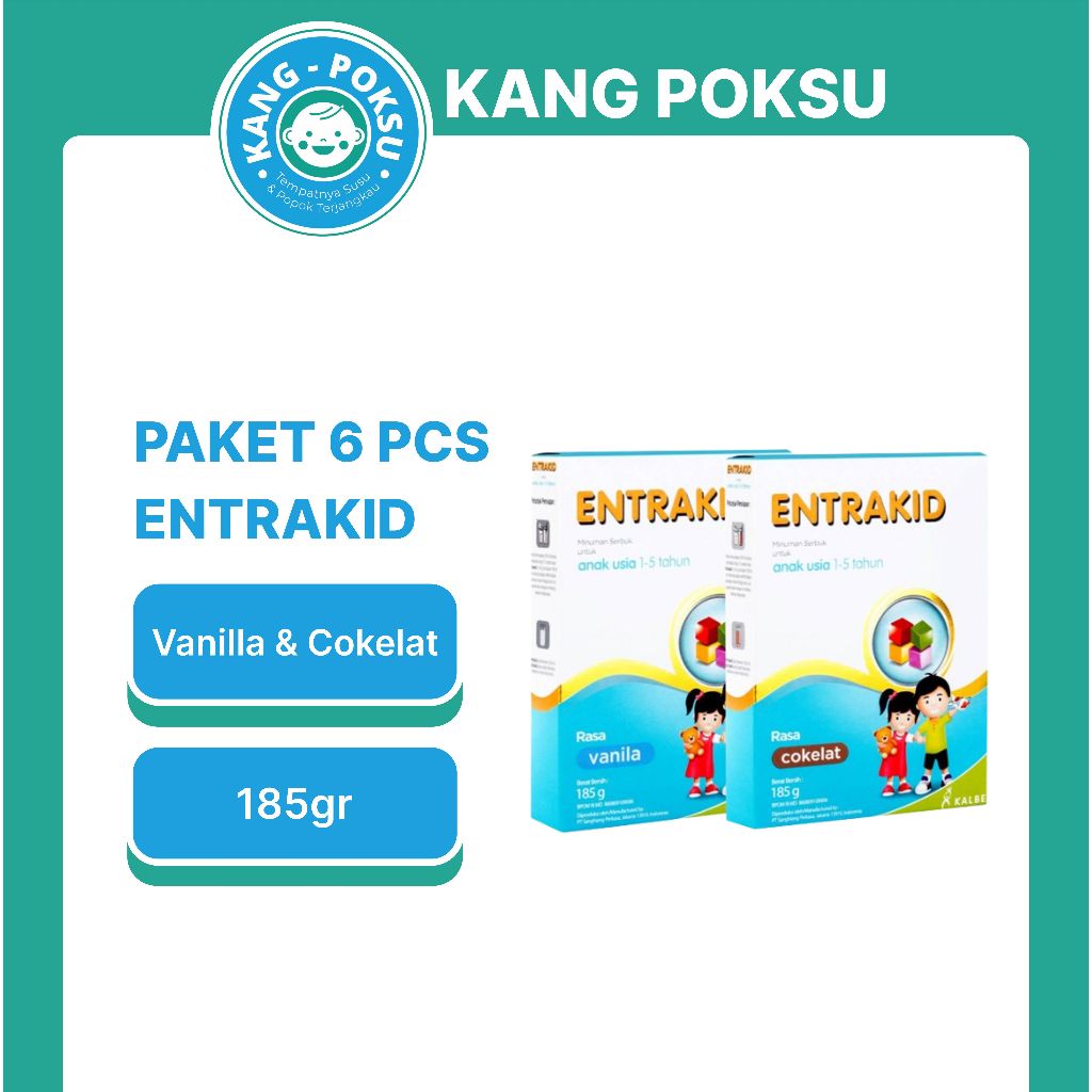

PAKET 6 PCS ENTRAKID VANILA COKLAT 185GR PENAMBAH GIZI ANAK 185GR TINGGI KALORI KPS SSKD