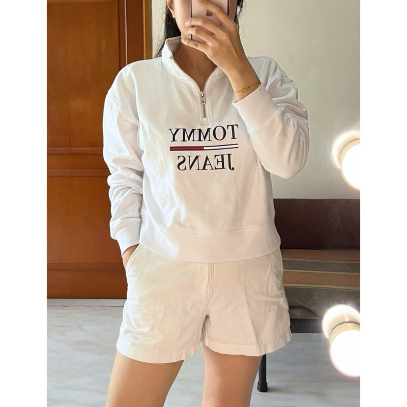 TOMMY JEANS Half Zip Crop Sweater