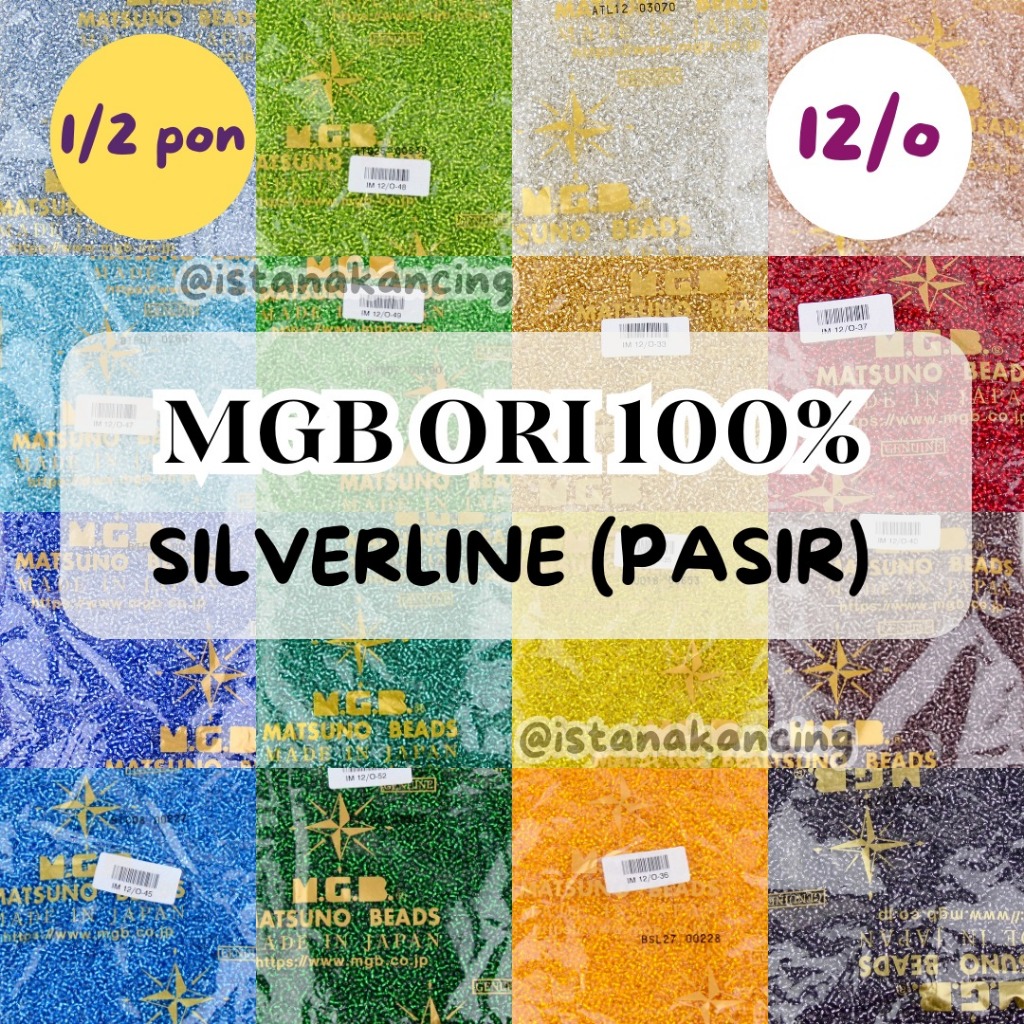 MGB Payet ORIGINAL SILVERLINE 1/2PON Pasir | Payet Jepang Asli Matsuno Glass Beads Grosir | Istana K