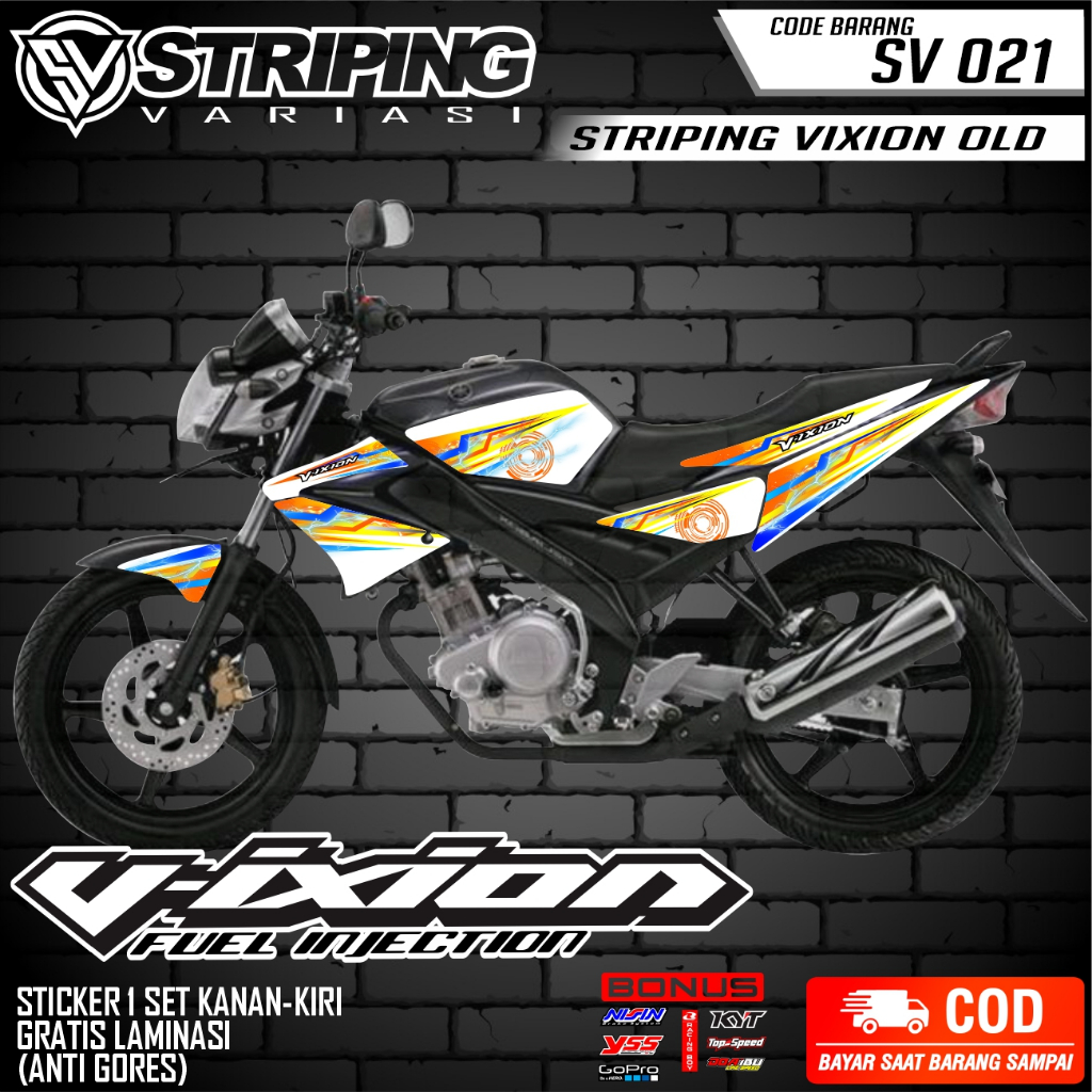Stiker Striping VIXION OLD 2008-2012 Stiker Variasi Custom Motor VIXION OLD 2008-2015 SV 021