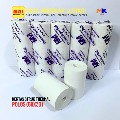 

KERTAS THERMAL 57/58 x 30 mm – Struk Kasir EDC –Printer POS – Polos & Tahan Lama
