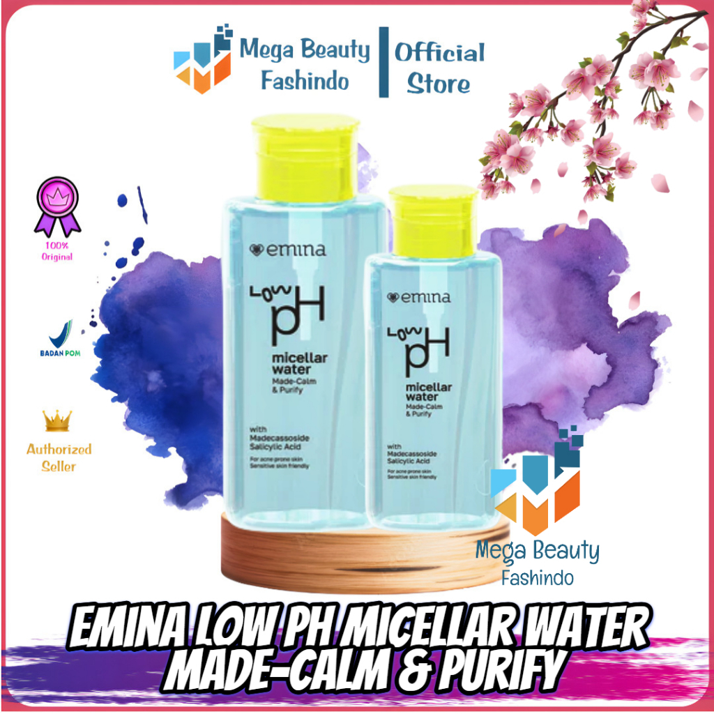 Emina Low pH Micellar Water Made-Calm & Purify 125ml | 300ml | Pembersih Wajah | Gentle | Makeup Rem