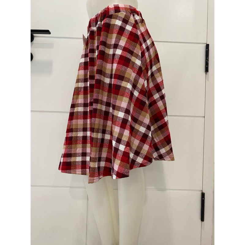 Rok pendek 7/8wanita payung motif kotak