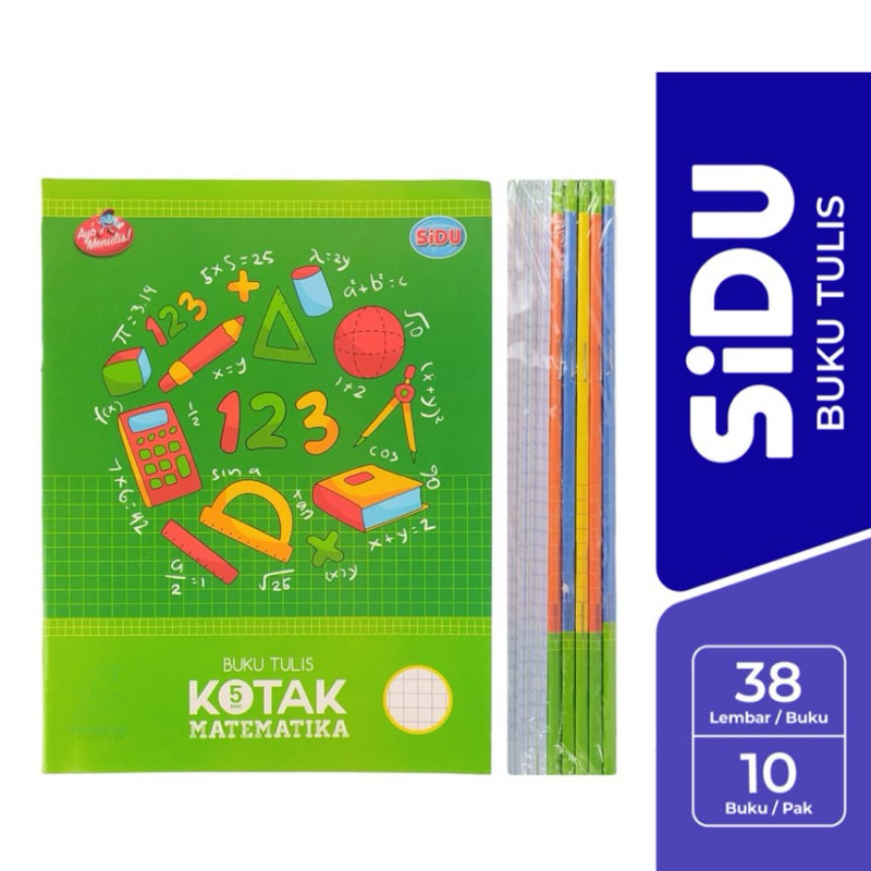 

(1 PAK) Sidu Buku Tulis Kotak Kecil Matematika 38 Lembar isi 10 Buku