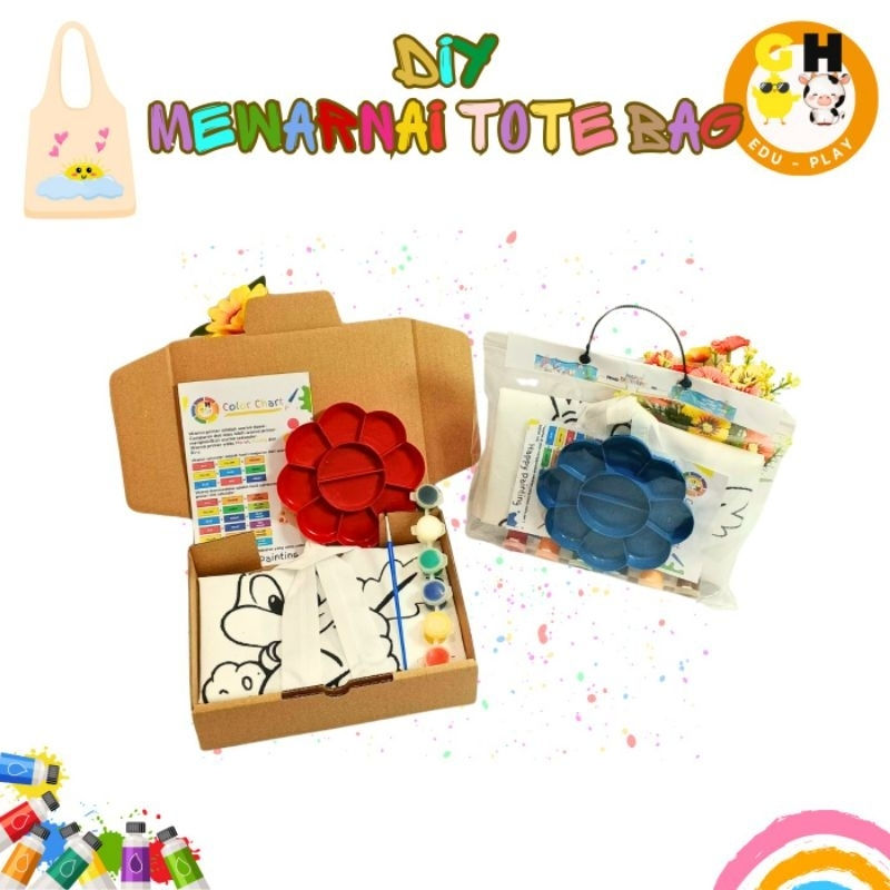 

Hampers Tote Bag Mewarnai Painting Kit Lukis Tas Tote by GHEduPlay