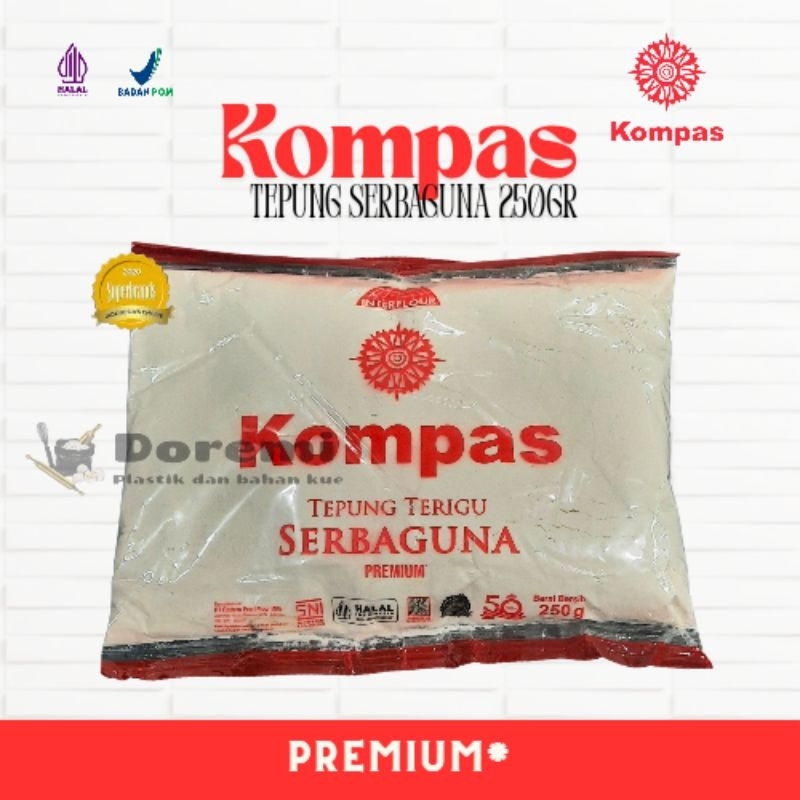 

Tepung Kompas 250gr/ Tepung Serbaguna / Tepung Gorengan / Tepung untuk Kue