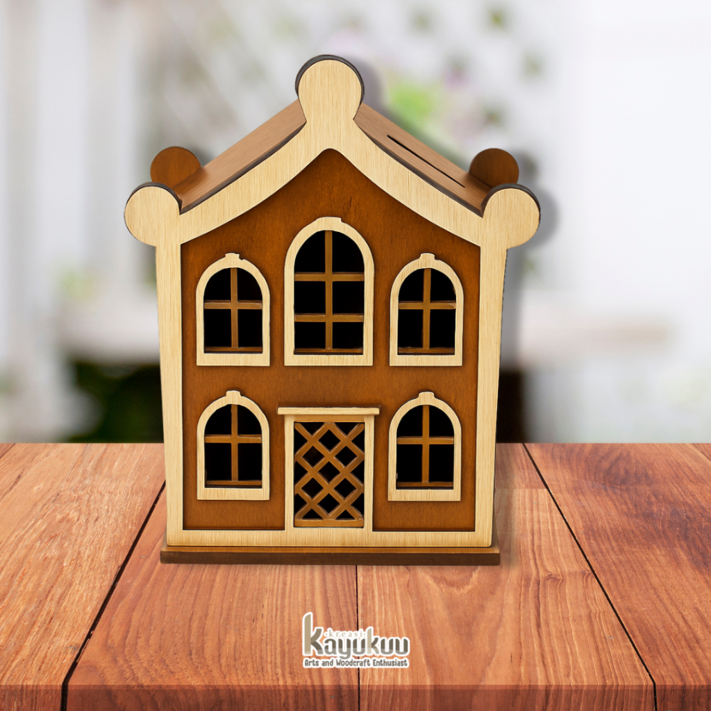 Kreasikayukuu Celengan Rumah Kayu Celengan Anak Kado Rumah Kayu Plywood