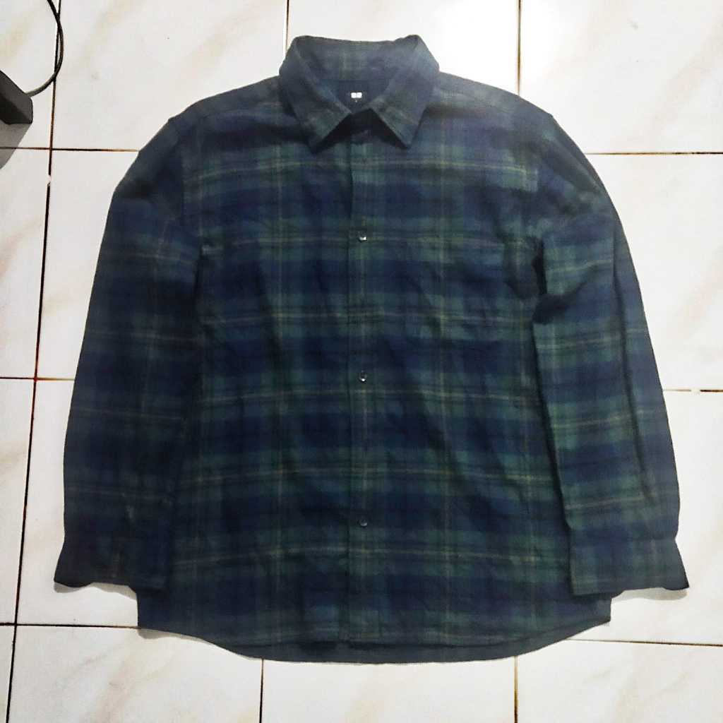 Uniqlo Flannel Checked - Olive