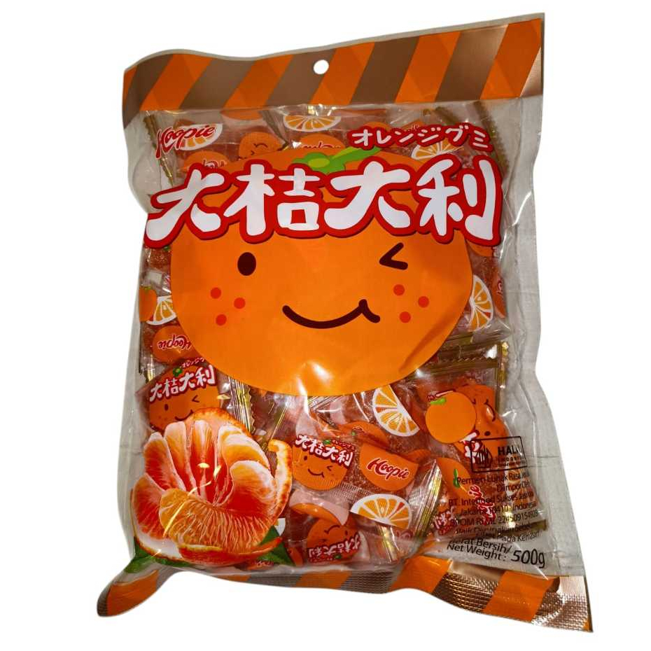 

HOOPIE Orange Soft Candy 500g Permen Lunak Jelly Rasa Jeruk