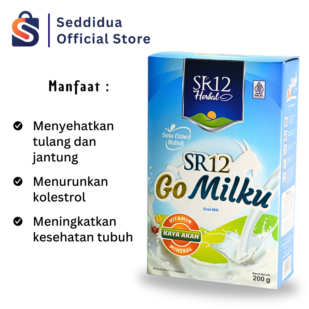 

SR12 Go Milku Susu Etawa Gomilku SR12 Susu Kambing Etawa Bubuk Kualitas Premium Kemasan Hemat 200gr