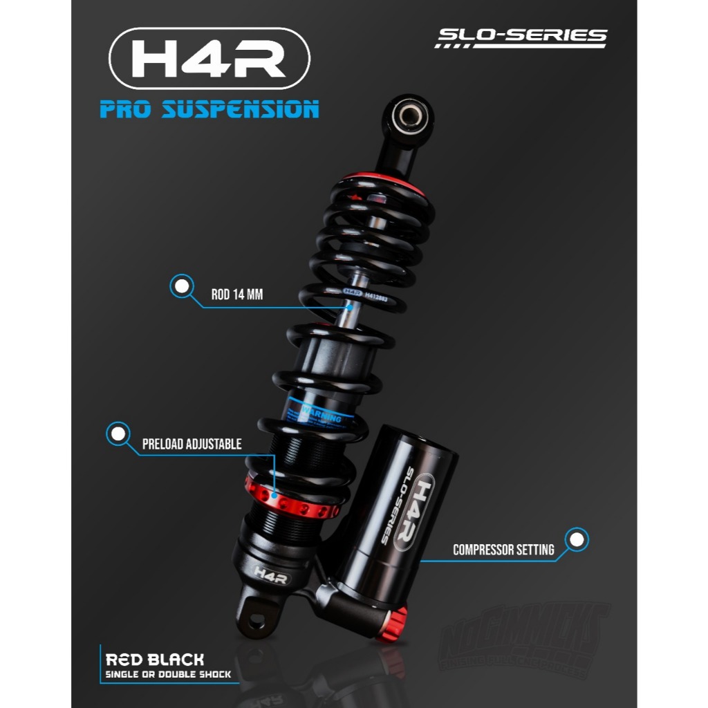H4R Shockbreaker Tabung Bawah Slo-Series Shock Vario 125 150 160 Stylo160 Genio Beat Scoopy Mio