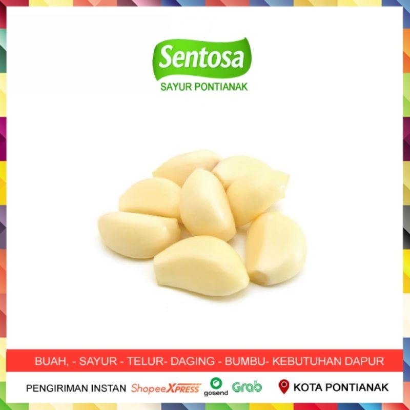 

Bawang Putih Kupas 100 gram Sentosa Sayur Pontianak