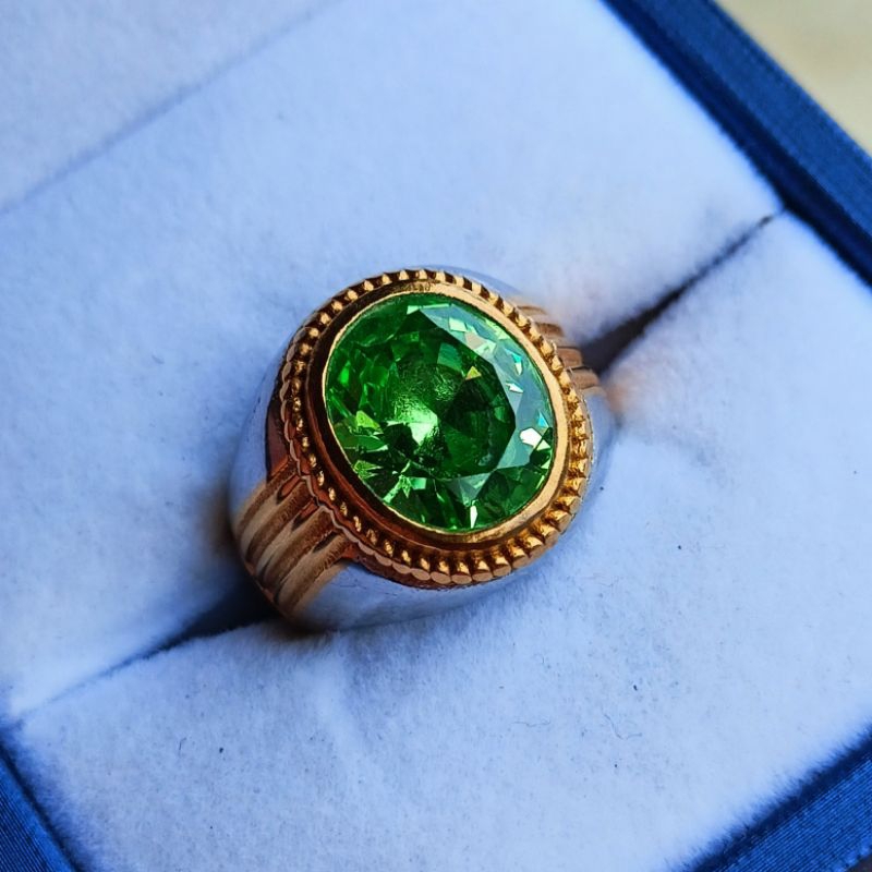 Cincin Batu Green Aquamarine Cutting