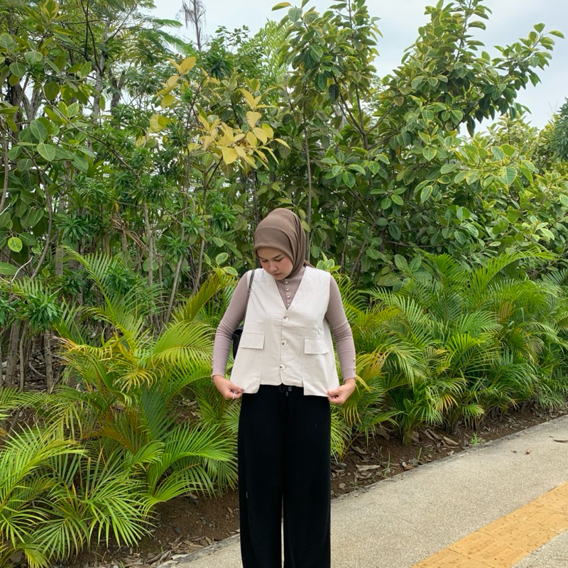 ALARA VEST BAHAN LINEN - VEST WANITA