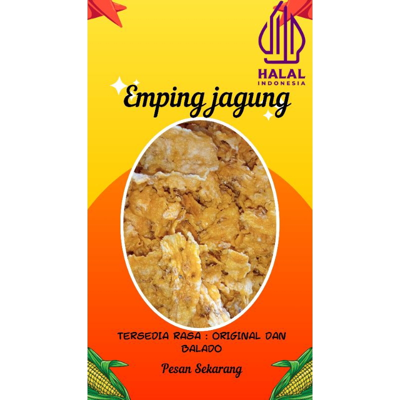 

jagung geprek/emping jagung/renyah gurih 250grm